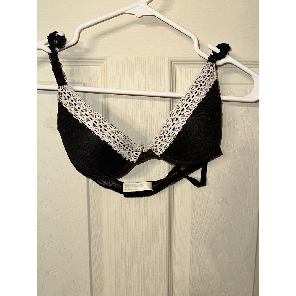 LEI Bra Black With White Lace Size 34B